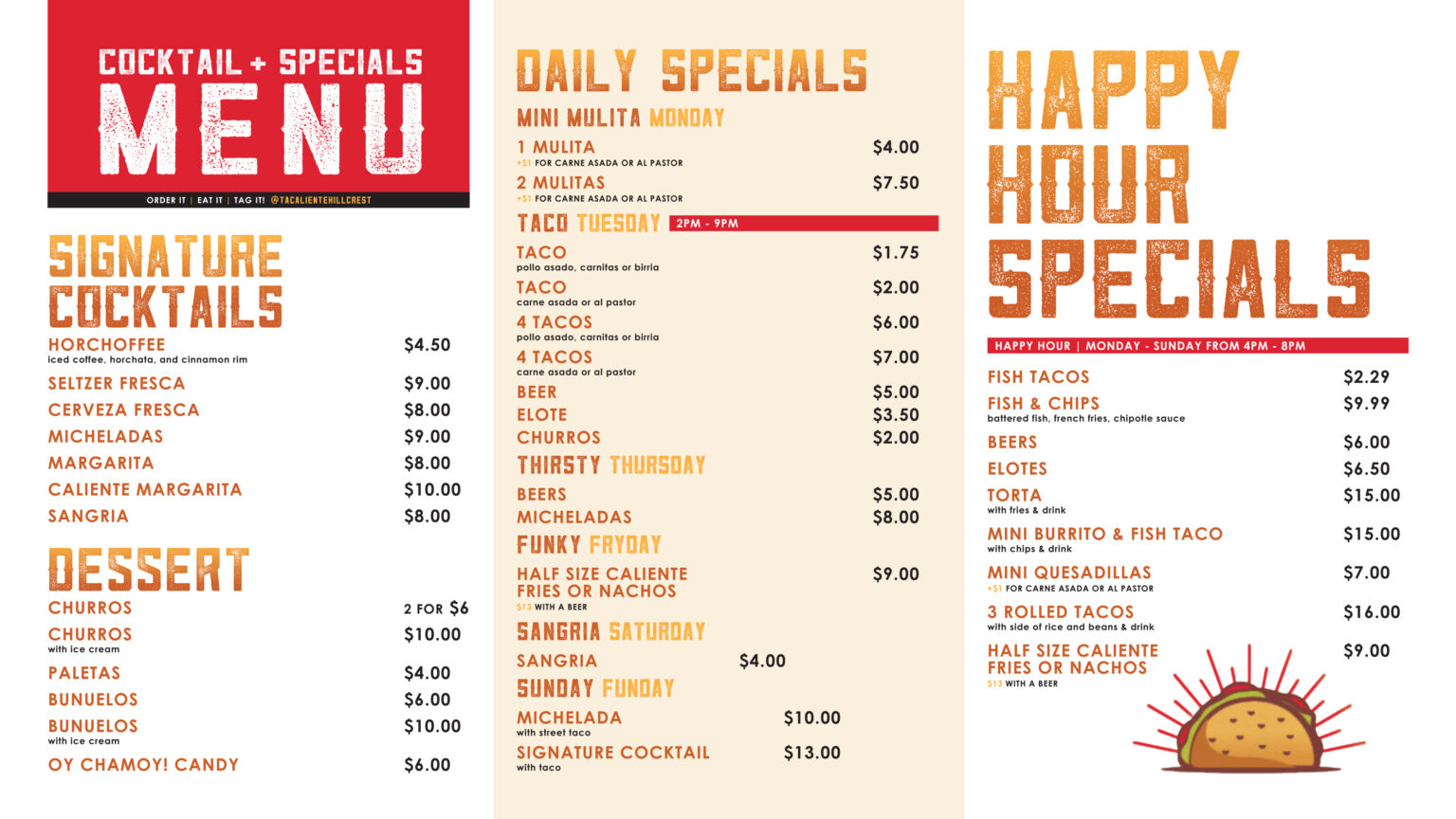 Photo of Tacaliente Mexican Grill's Daily Happy Hour Specials